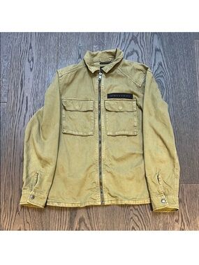 Zara Men's Olive Military-Inspired Field Jacket